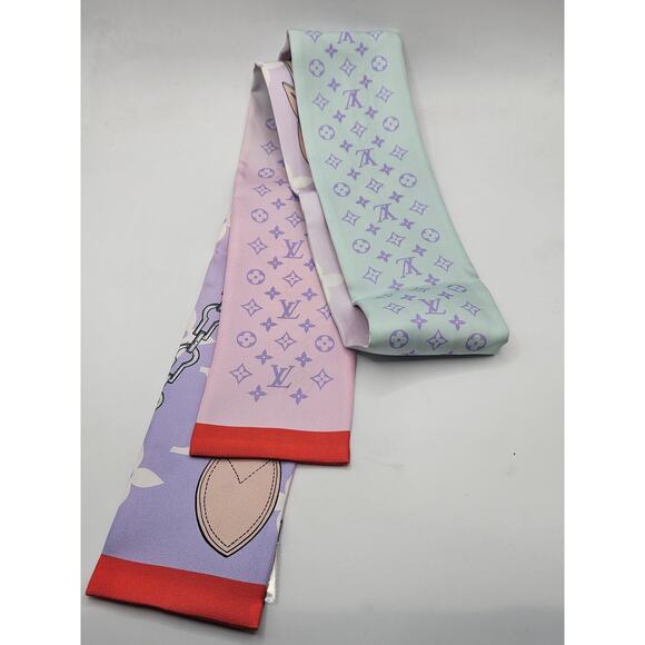Louis Vuitton pink, purple LV Monogram Silk Bandeau - Picture 8 of 10